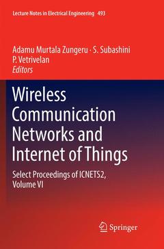 Couverture de l’ouvrage Wireless Communication Networks and Internet of Things