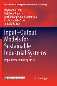 Couverture de l’ouvrage Input-Output Models for Sustainable Industrial Systems