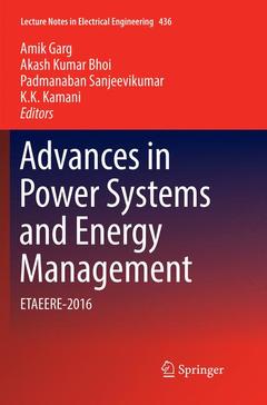 Couverture de l’ouvrage Advances in Power Systems and Energy Management