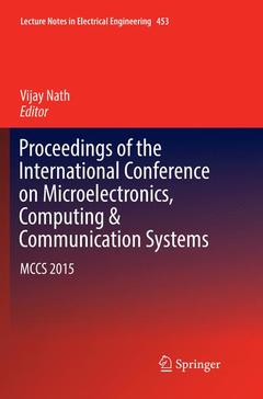 Couverture de l’ouvrage Proceedings of the International Conference on Microelectronics, Computing & Communication Systems