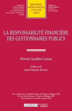 Couverture de l’ouvrage La responsabilité financière des gestionnaires publics