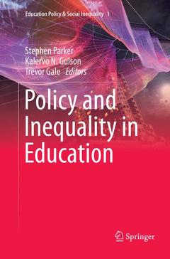 Couverture de l’ouvrage Policy and Inequality in Education