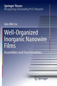 Couverture de l’ouvrage Well-Organized Inorganic Nanowire Films