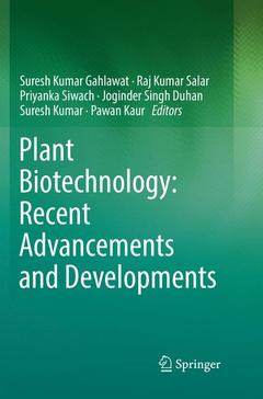 Couverture de l’ouvrage Plant Biotechnology: Recent Advancements and Developments