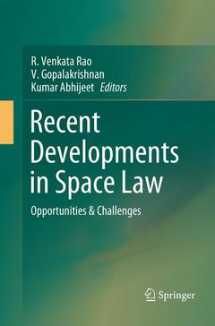 Cover of the book Recent Developments in Space Law