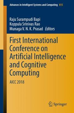Cover of the book First International Conference on Artificial Intelligence and Cognitive Computing 