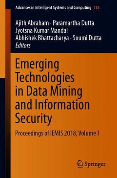 Couverture de l’ouvrage Emerging Technologies in Data Mining and Information Security