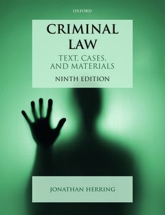 Couverture de l’ouvrage Criminal Law