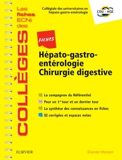 Couverture de l’ouvrage Fiches Hépato-gastroentérologie / Chirurgie digestive