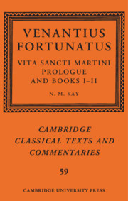 Couverture de l’ouvrage Venantius Fortunatus: Vita Sancti MartiniPrologue and Books I–II