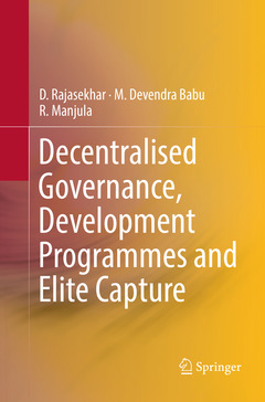 Couverture de l’ouvrage Decentralised Governance, Development Programmes and Elite Capture