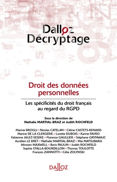 Couverture de l’ouvrage Droit des données personnelles - Les spécificités du droit français au regard du RGPD