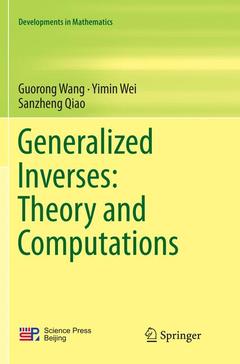 Couverture de l’ouvrage Generalized Inverses: Theory and Computations