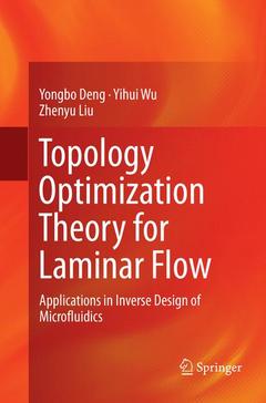 Couverture de l’ouvrage Topology Optimization Theory for Laminar Flow
