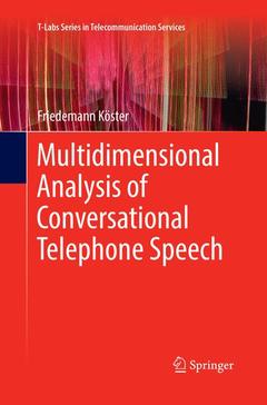 Couverture de l’ouvrage Multidimensional Analysis of Conversational Telephone Speech