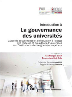 Couverture de l’ouvrage Introduction à la gouvernance des universités