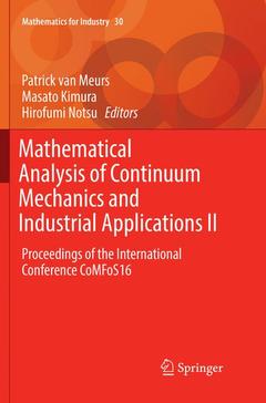Couverture de l’ouvrage Mathematical Analysis of Continuum Mechanics and Industrial Applications II