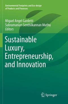 Couverture de l’ouvrage Sustainable Luxury, Entrepreneurship, and Innovation