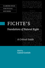 Couverture de l’ouvrage Fichte's Foundations of Natural Right