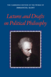Couverture de l’ouvrage Kant: Lectures and Drafts on Political Philosophy