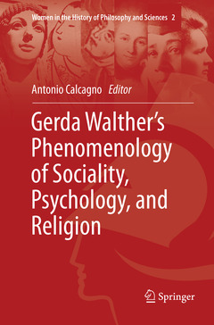 Couverture de l’ouvrage Gerda Walther’s Phenomenology of Sociality, Psychology, and Religion