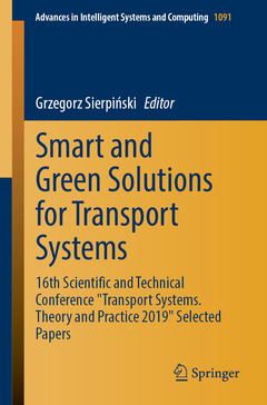 Couverture de l’ouvrage Smart and Green Solutions for Transport Systems