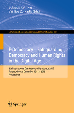 Couverture de l’ouvrage E-Democracy - Safeguarding Democracy and Human Rights in the Digital Age
