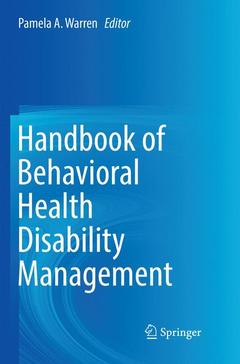 Couverture de l’ouvrage Handbook of Behavioral Health Disability Management