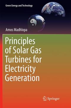 Couverture de l’ouvrage Principles of Solar Gas Turbines for Electricity Generation