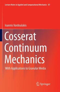 Couverture de l’ouvrage Cosserat Continuum Mechanics