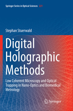 Couverture de l’ouvrage Digital Holographic Methods