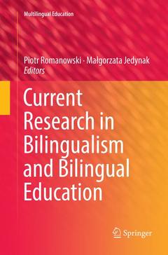 Couverture de l’ouvrage Current Research in Bilingualism and Bilingual Education