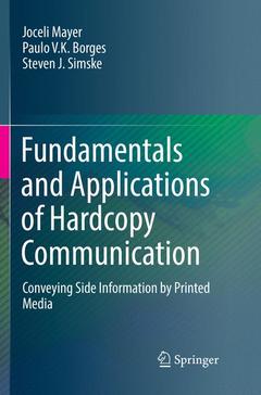 Couverture de l’ouvrage Fundamentals and Applications of Hardcopy Communication