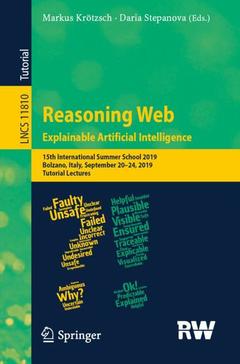 Couverture de l’ouvrage Reasoning Web. Explainable Artificial Intelligence