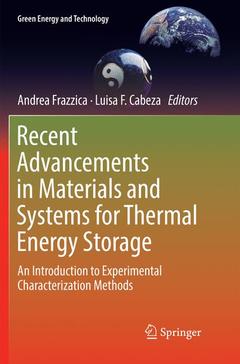 Couverture de l’ouvrage Recent Advancements in Materials and Systems for Thermal Energy Storage