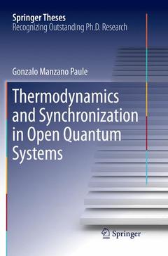 Cover of the book Thermodynamics and Synchronization in Open Quantum Systems
