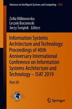 Couverture de l’ouvrage Information Systems Architecture and Technology: Proceedings of 40th Anniversary International Conference on Information Systems Architecture and Technology – ISAT 2019