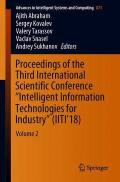 Cover of the book Proceedings of the Third International Scientific Conference “Intelligent Information Technologies for Industry” (IITI’18)