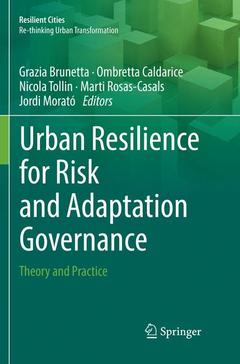 Cover of the book Urban Resilience for Risk and Adaptation Governance