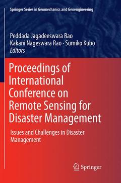 Couverture de l’ouvrage Proceedings of International Conference on Remote Sensing for Disaster Management