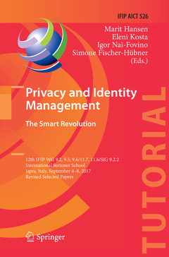 Couverture de l’ouvrage Privacy and Identity Management. The Smart Revolution