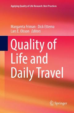Couverture de l’ouvrage Quality of Life and Daily Travel