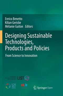 Couverture de l’ouvrage Designing Sustainable Technologies, Products and Policies