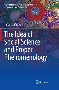 Couverture de l’ouvrage The Idea of Social Science and Proper Phenomenology