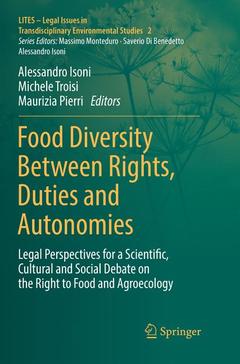 Couverture de l’ouvrage Food Diversity Between Rights, Duties and Autonomies