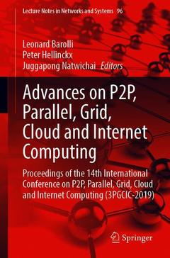 Couverture de l’ouvrage Advances on P2P, Parallel, Grid, Cloud and Internet Computing