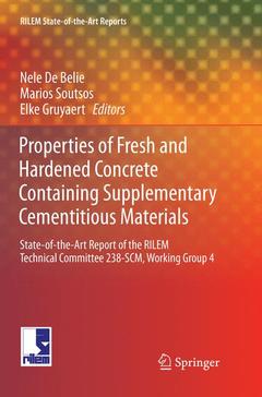 Couverture de l’ouvrage Properties of Fresh and Hardened Concrete Containing Supplementary Cementitious Materials
