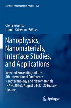 Couverture de l’ouvrage Nanophysics, Nanomaterials, Interface Studies, and Applications 