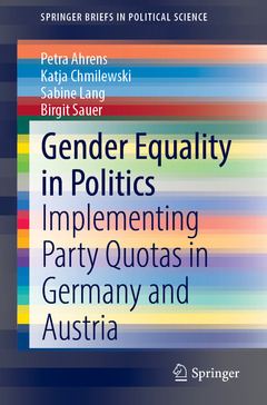 Couverture de l’ouvrage Gender Equality in Politics