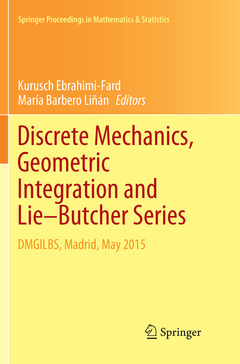 Couverture de l’ouvrage Discrete Mechanics, Geometric Integration and Lie-Butcher Series